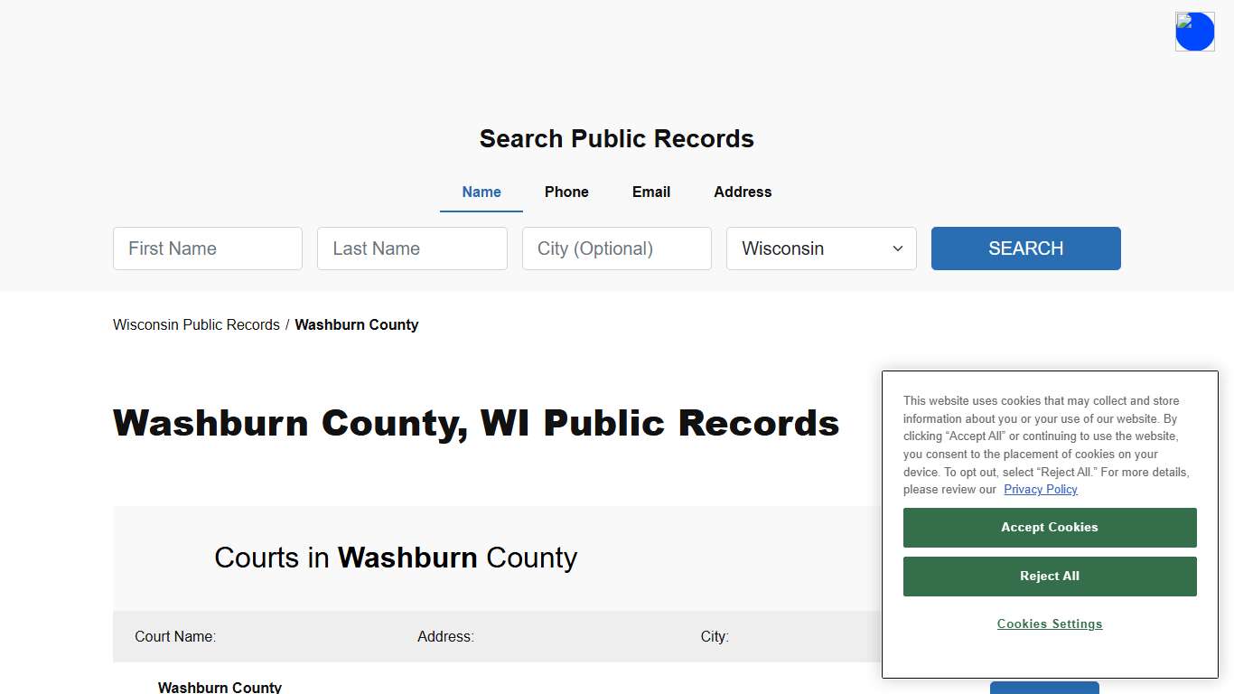 Washburn County, WI Public Court, Arrest and Inmate Records - ThePublicIndex